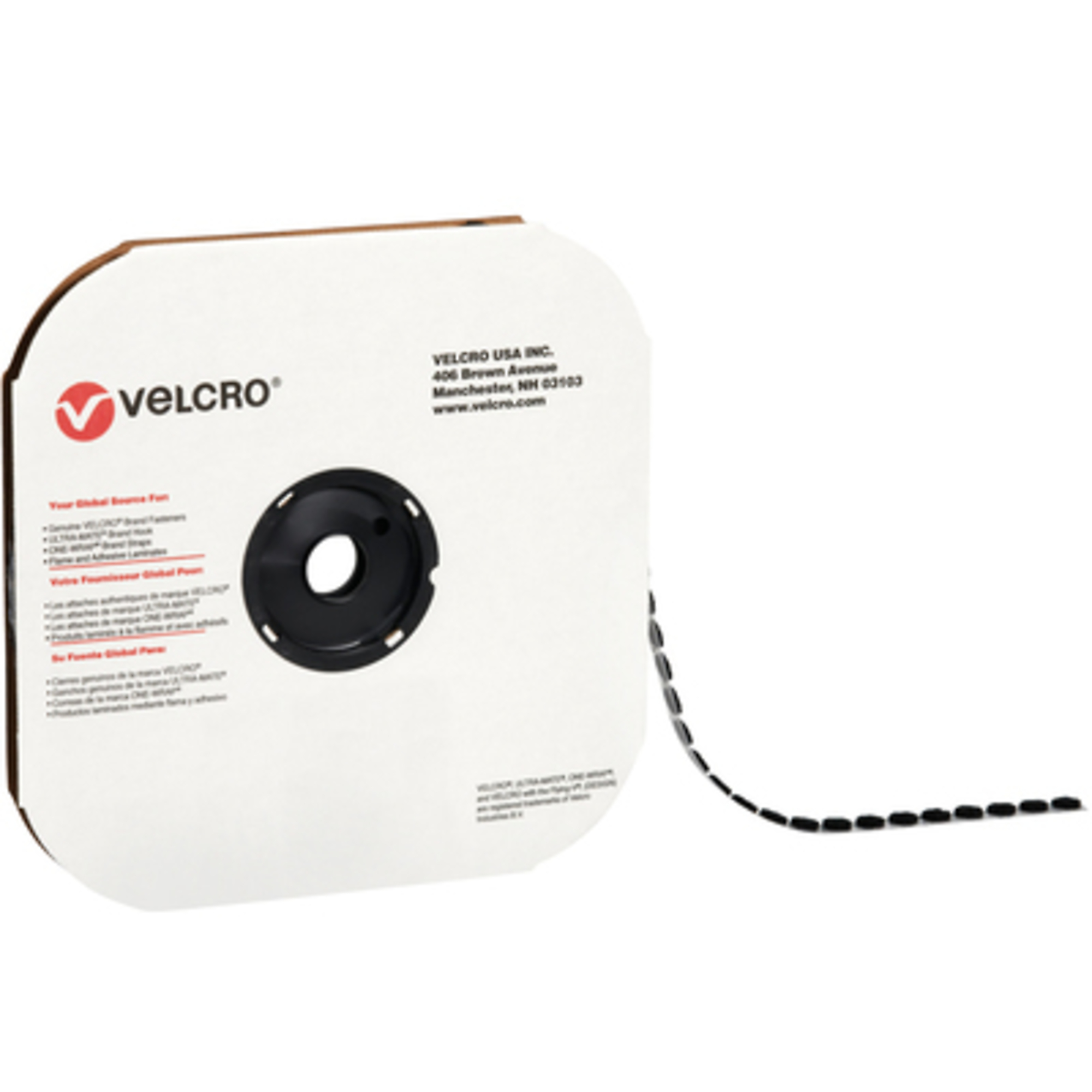Velcro 3/8in. Hook Tape - Black, Individual Dots, Model# VEL166